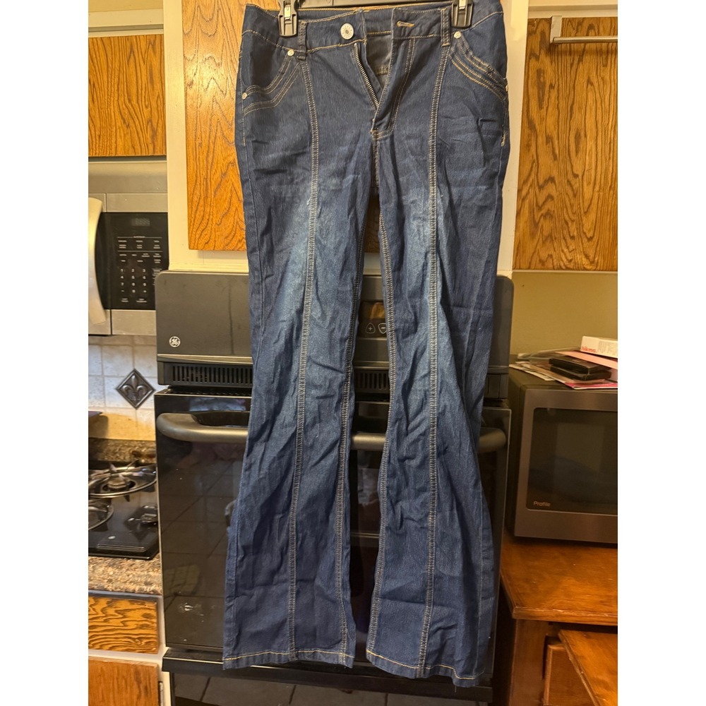 Unbranded Dark Wash Seamed Denim Jeans Womens Size Medium Contrast Stitching